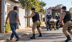 Movimento coordenado diante da ambulancia